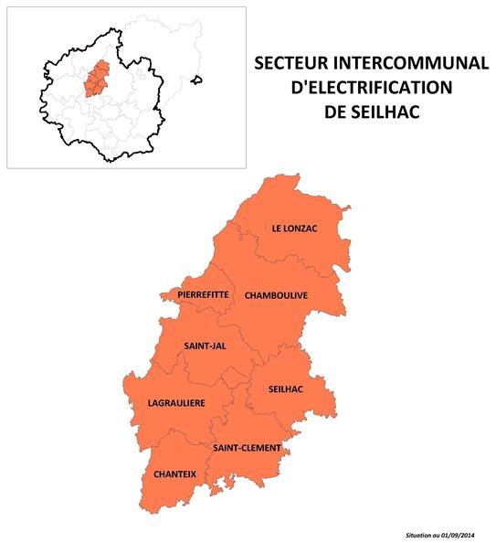 Carte secteur d'énergie de Seilhac